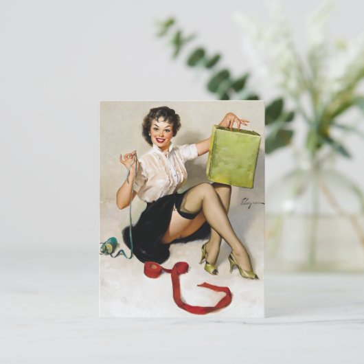 Ribbons Button Up Postkarte (Stehend Vorderseite)