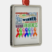 Ribbons für einen Zweck Silbernes Ornament (Rechts)