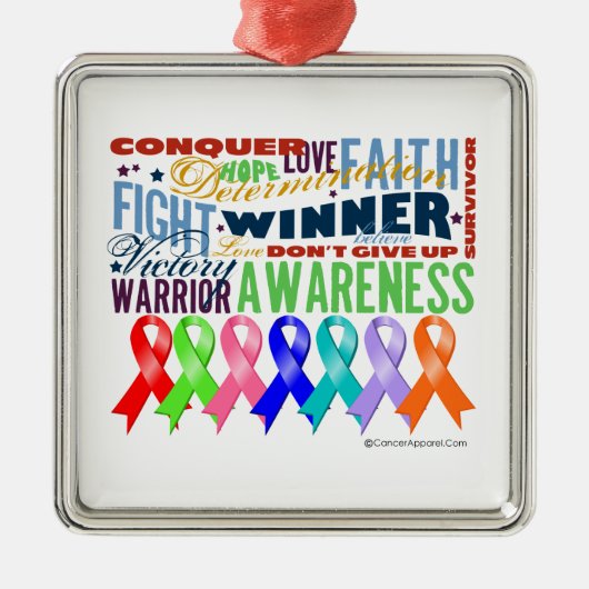 Ribbons für einen Zweck Silbernes Ornament (Vorne)