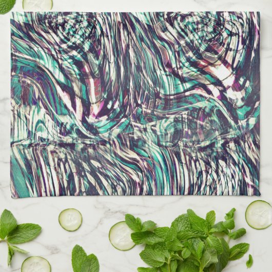 Ribbons oder Schleifen, die ausweichend durchquert Geschirrtuch (Gefaltet)