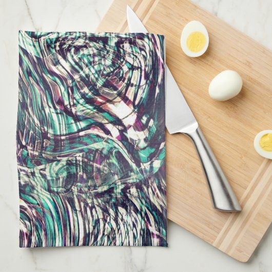 Ribbons oder Schleifen, die ausweichend durchquert Geschirrtuch (Viertel Falte)