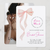 Ribbons & Romance Bridal Shower Einladung (Vorne/Hinten)