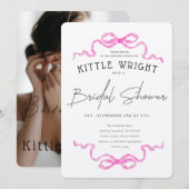  Ribbons & Romance Bridal Shower Einladung (Vorne/Hinten)