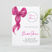 Ribbons & Romance Bridal Shower Einladung (Stehend Vorderseite)