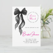 Ribbons & Romantisches Brautparty Einladung (Stehend Vorderseite)