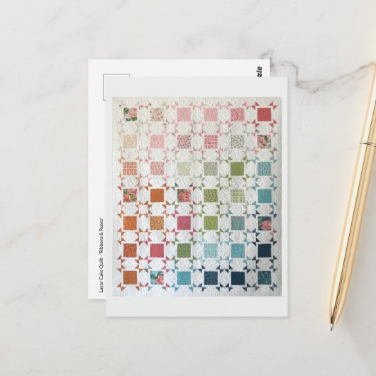 Ribbons & Rose Postkarte (Vorderseite/Rückseite Beispiel)