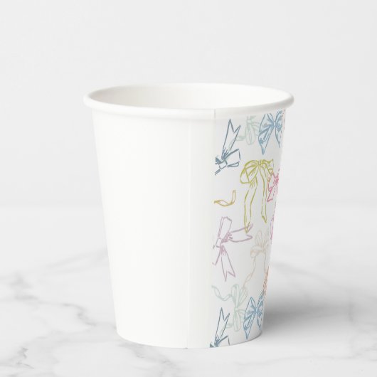 Ribbons und Bows - farbenfrohe Wasserfarbe Pappbecher (Rechts)