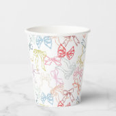 Ribbons und Bows - farbenfrohe Wasserfarbe Pappbecher (Vorderseite)