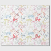 Ribbons und Bows Wasserfarbe Geburtstag Geschenkpapier (Flach)