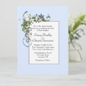 Ribbons und Starfish Bubbles Blau Einladung (Stehend Vorderseite)