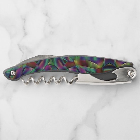 Ribbons verwoben mit dunklen Farben Kellnermesser (Rückseite)