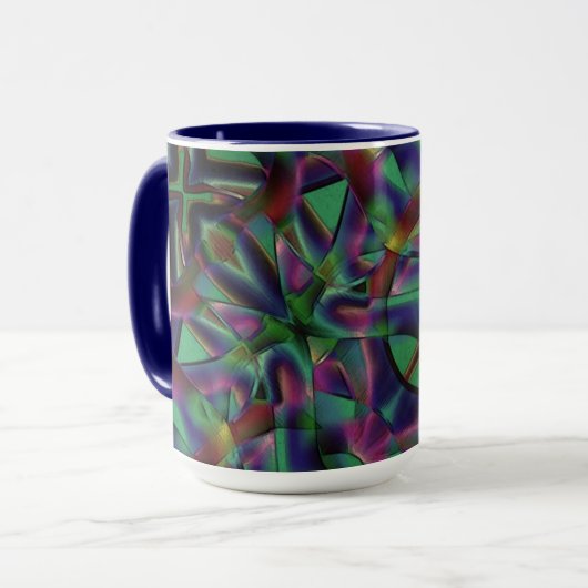 Ribbons verwoben mit dunklen Farben Tasse (Vorderseite Links)