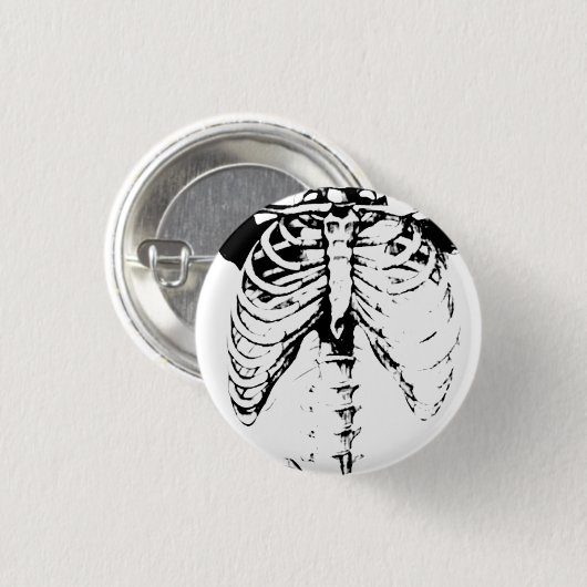 Ribcage Skeleton Goth Knopf-Button Button (Vorne & Hinten)