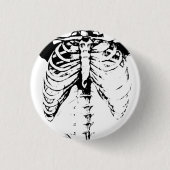Ribcage Skeleton Goth Knopf-Button Button (Vorderseite)