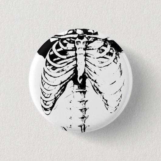 Ribcage Skeleton Goth Knopf-Button Button (Vorderseite)