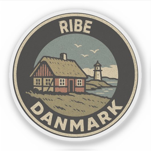 Ribe, Dänemark Aufkleber (Vorderseite)