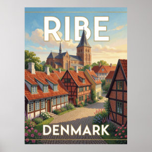 Ribe Dänemark Mittelalterliche Stadt und Kathedral Poster