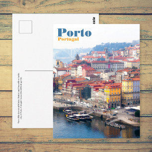 Ribeira und Douro Fluss. Porto, Portugal. Postkarte