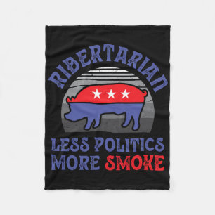 Ribertarian Rippe Libertärer Schwein Retro Vintage Fleecedecke