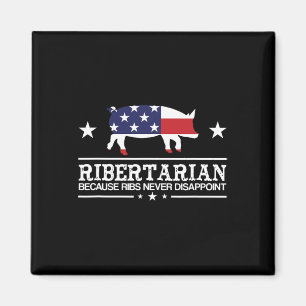 Ribertarian Rippen Schwein Patriot Grillen Lustige Magnet