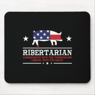 Ribertarian Rippen Schwein Patriot Grillen Räucher Mousepad