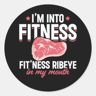 Ribeye Steak Funny Fitness Spaß Runder Aufkleber