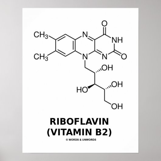 Riboflavin (Vitamin B2) Chemisches Molekül Poster (Vorne)