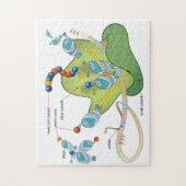 Ribosome mRNA tRNA molecules proteins Diagram  Puzzle (Vertikal)