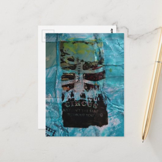 Ribs Circus zufällige Mixed-Media-Collage Postkarte (Vorderseite/Rückseite Beispiel)