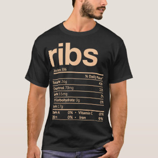 Ribs Nutrition Facts Funny Erntedank Weihnachten T-Shirt