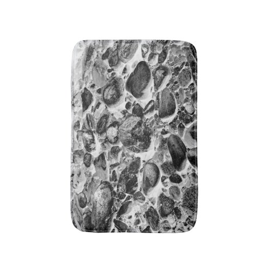 Ribsteine und Wasser Schwarz und Weiß Badematte (Vorderseite Vertikal)