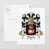 Ricard Familienwappen Postkarte (Vorne/Hinten)