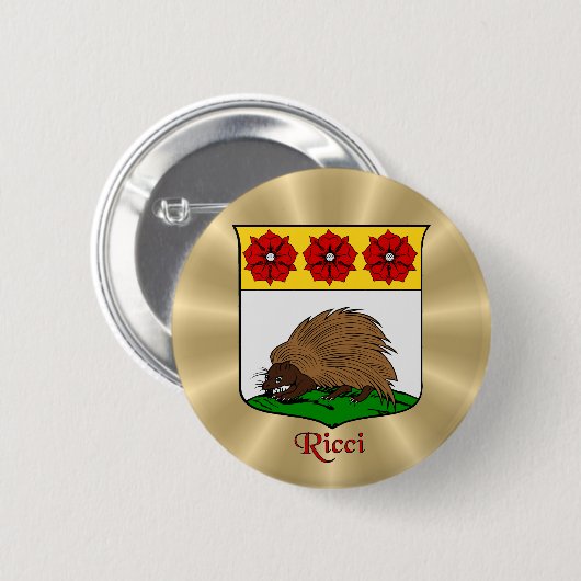 Ricci Historischer Schild über Golden Sunburst Button (Vorne & Hinten)