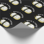 Rice and Shine Funny Sushi Pun Dark BG Geschenkpapier (Ecke)