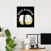 Rice and Shine Funny Sushi Pun Dark BG Poster (Heimbüro)