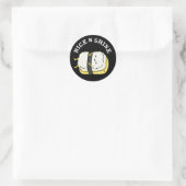 Rice and Shine Funny Sushi Pun Dark BG Runder Aufkleber (Tasche)