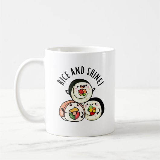 Rice and Shine Funny Sushi Roll Puff Kaffeetasse (Links)