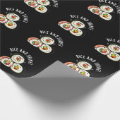 Rice and Shine Funny Sushi Roll Pun Dark BG Geschenkpapier (Ecke)