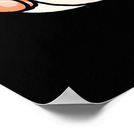 Rice and Shine Funny Sushi Roll Pun Dark BG Poster (Ecke)