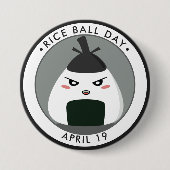 Rice Ball Day, kawaii Onigiri Button (Vorderseite)