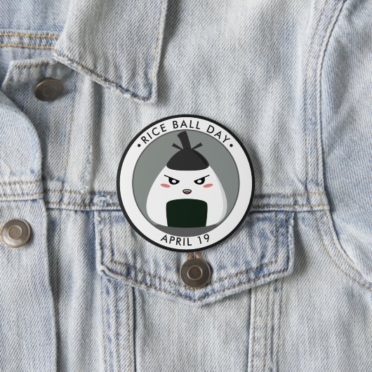 Rice Ball Day, kawaii Onigiri Button (Beispiel)