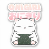 Rice Ball Sushi Cat Aufkleber (Vorderseite)