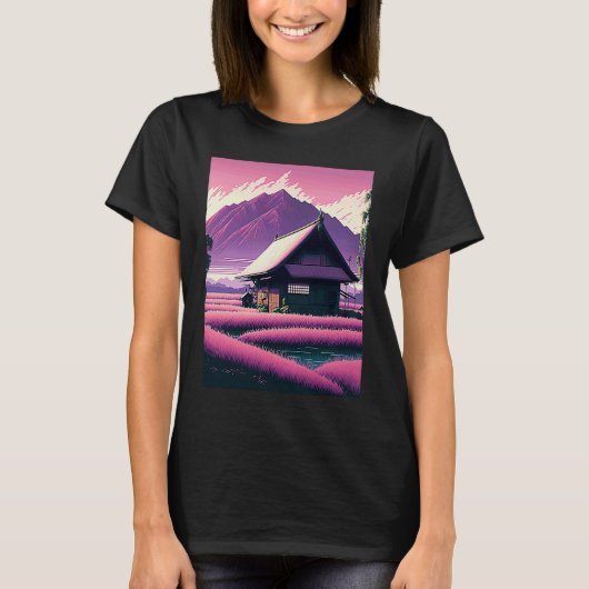 Rice Field Landscape Japan T-Shirt (Vorderseite)