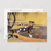 Rice Fields Hokusai Japanisch Fine Art Postkarte (Vorne/Hinten)