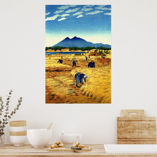 Rice Harvest Shiro Kasamatsu 1953 Poster (Küche)