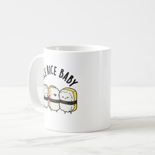 Rice Rice Baby Funny Sushi Food Puff Kaffeetasse (Vorderseite Links)