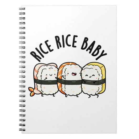 Rice Rice Baby Funny Sushi Food Puff Notizblock (Vorderseite)