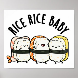 Rice Rice Baby Funny Sushi Food Puff Poster