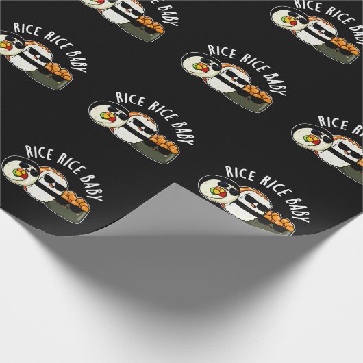 Rice Rice Baby Funny Sushi Roll Pun Dark BG Geschenkpapier (Ecke)