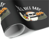 Rice Rice Baby Funny Sushi Roll Pun Dark BG Geschenkpapier (Rolleneckpunkt)